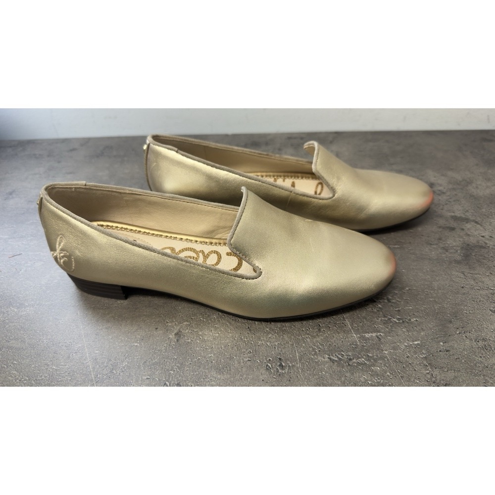 Sam Edelman Women's 6 Jordy Loafer Molten Gold‎ Leather Flats Glam Designer
